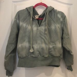Tie dye green cropped hoodie